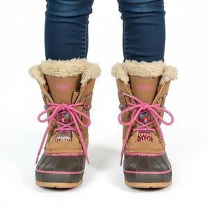 Khombu Kids Boots with Pink and Brown Accents
